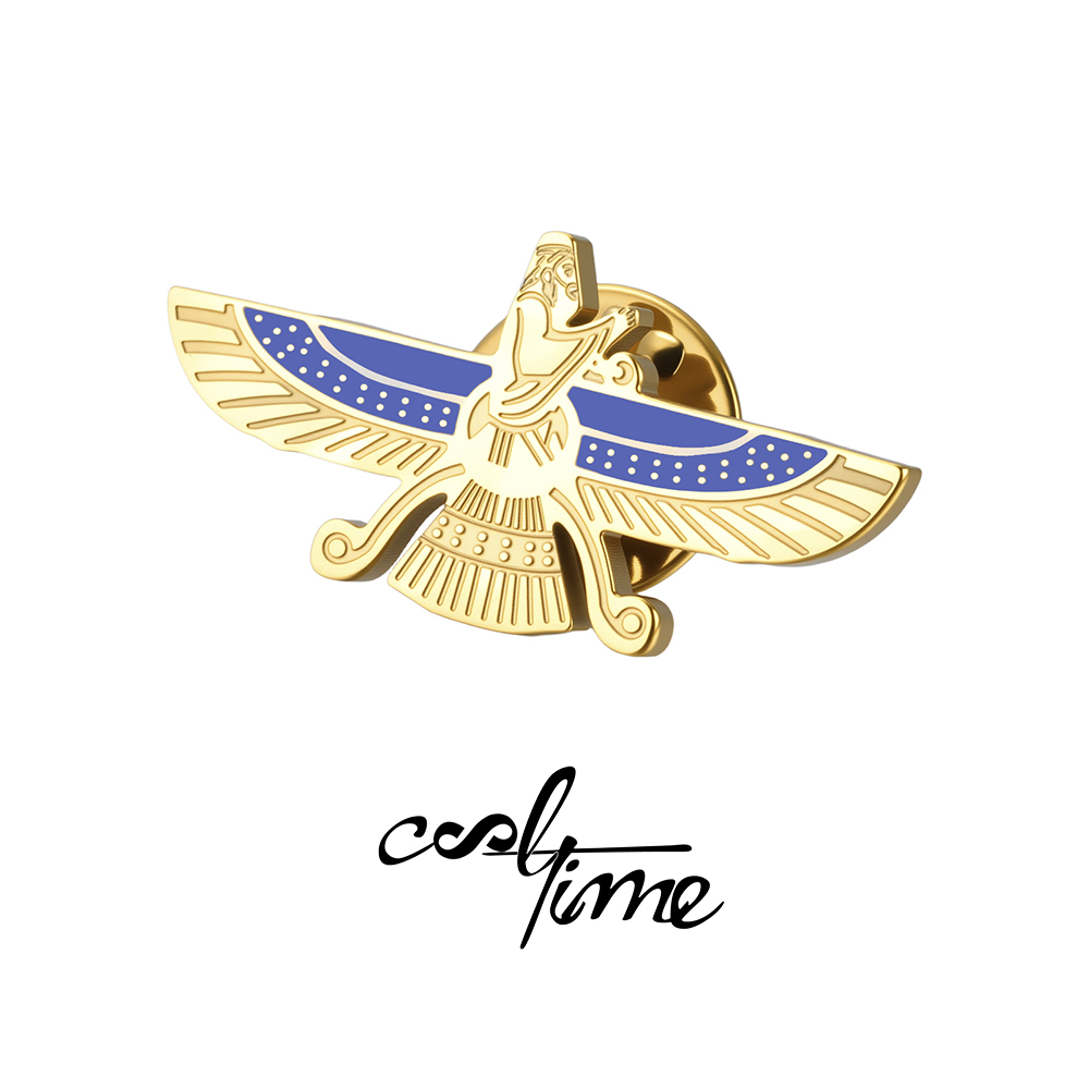 Embroidery Icon - CoolTime Faravahar Pin Badge Blue Enamel