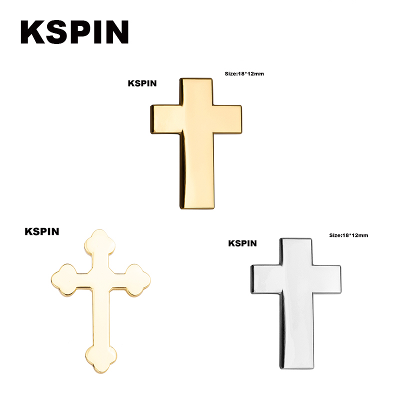 Embroidery Icon - Silvery Cross Metal Badges On A