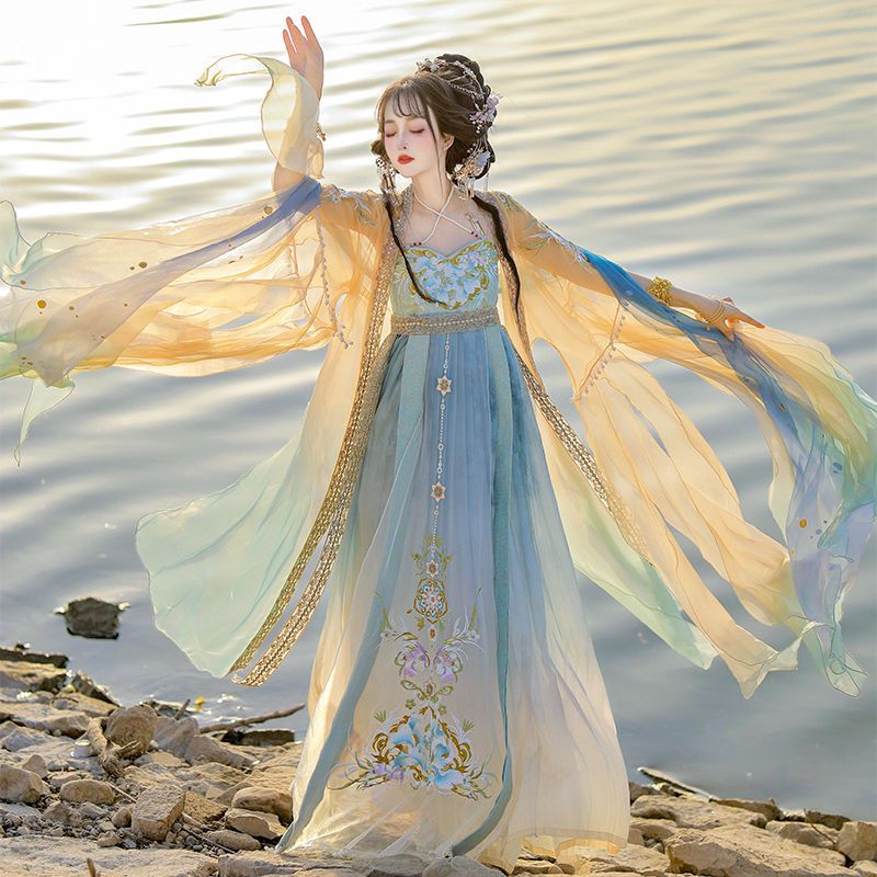 Embroidery Yellow - Chinese Hanfu Dress Women Traditional Embroidery