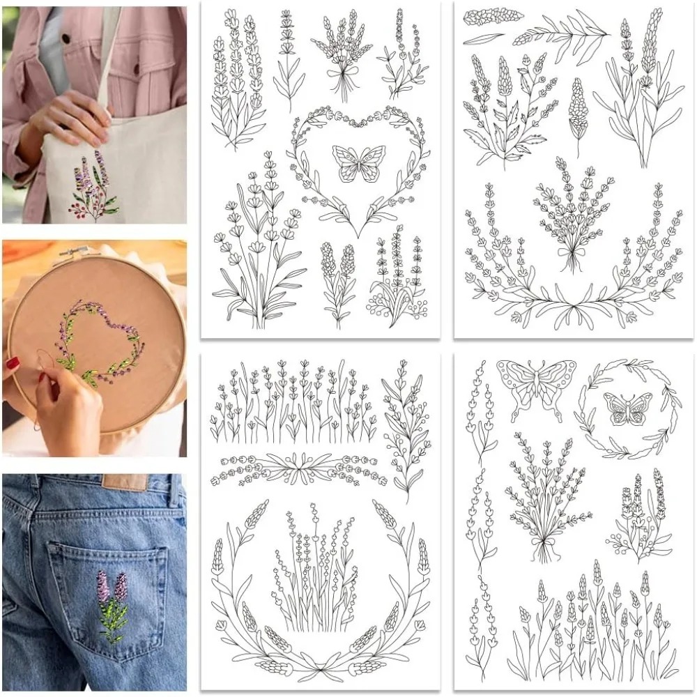 4 Sheets Lavender Flower Butte - огляд і ціна Embroidery Sheet
