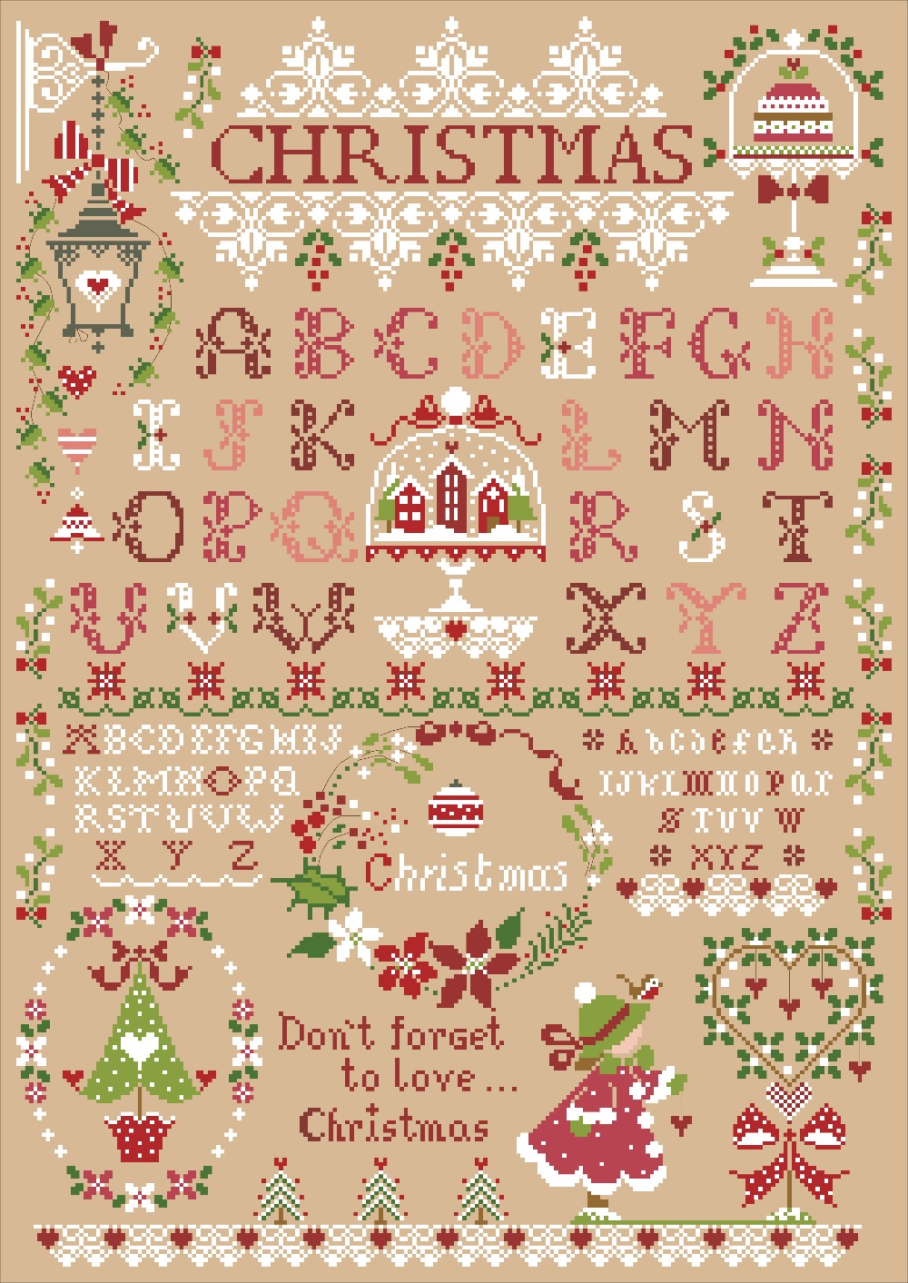 Christmas girl cross stitch ki - огляд і ціна Embroidery Xmas Kits
