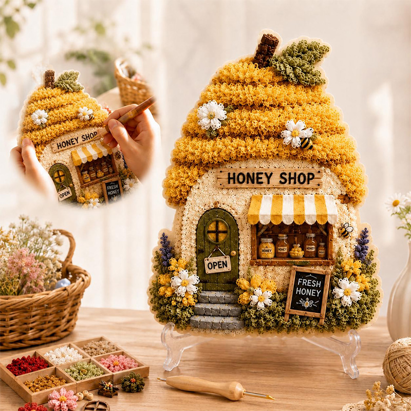 3D Mushroom House Poke Art DIY - огляд і ціна Embroidery Origin