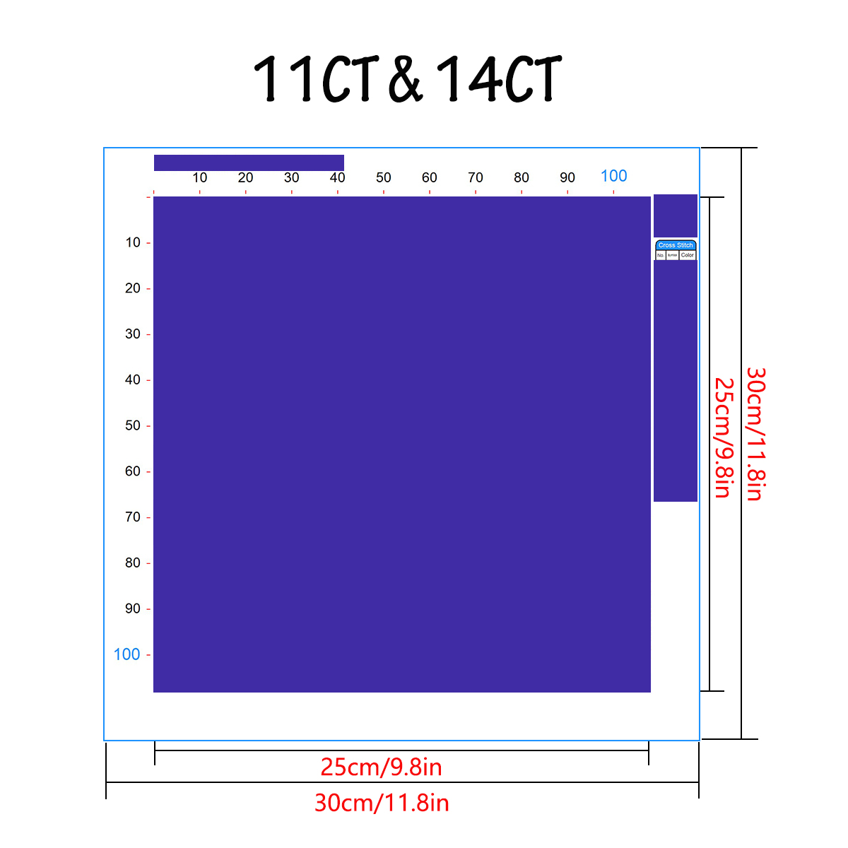 1PC 30X30CM/11.8in ,11CT/14CT  - огляд і ціна Embroidery Running Stitch