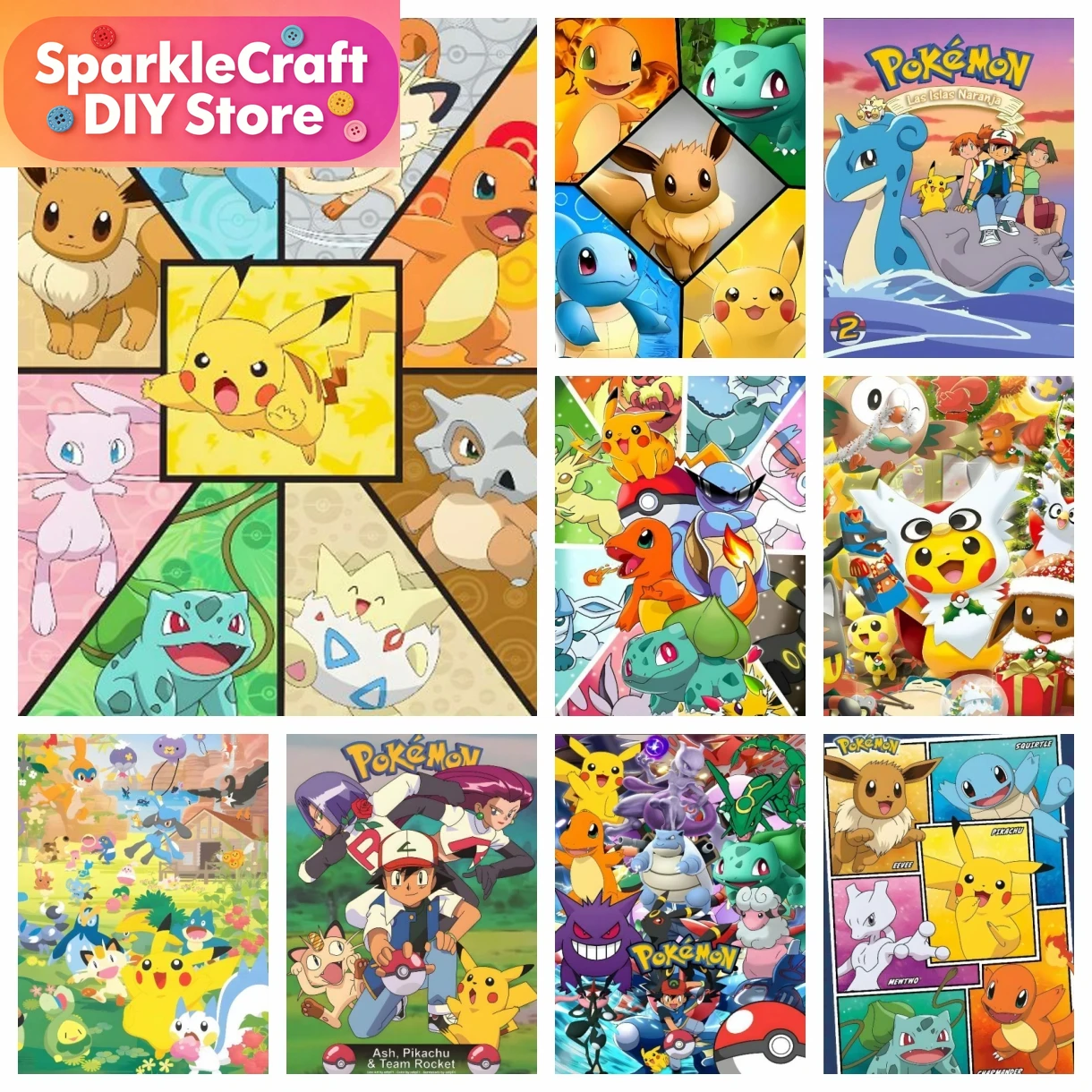 1pc frameless Cartoon Pokemon  - огляд і ціна Embroidery Ideas